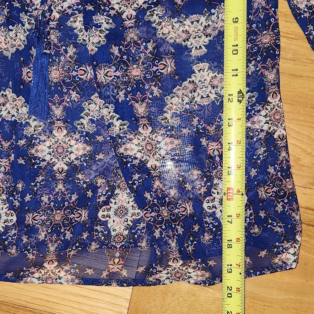 Trixxi Clothing Company Unlined Shirt Women S Navy Orange White Polyester - Picture 8 of 8